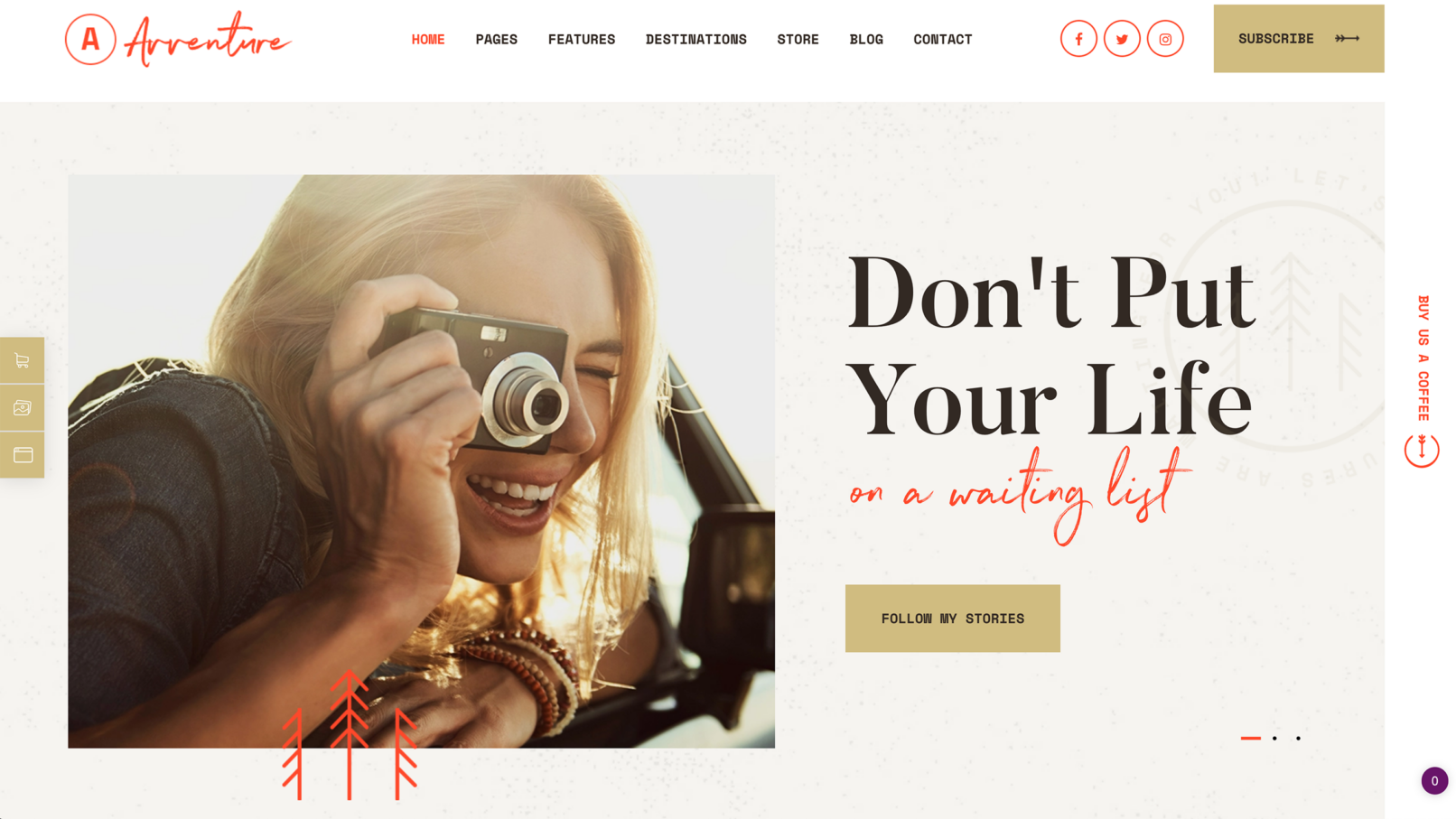 Butler font Aventure website