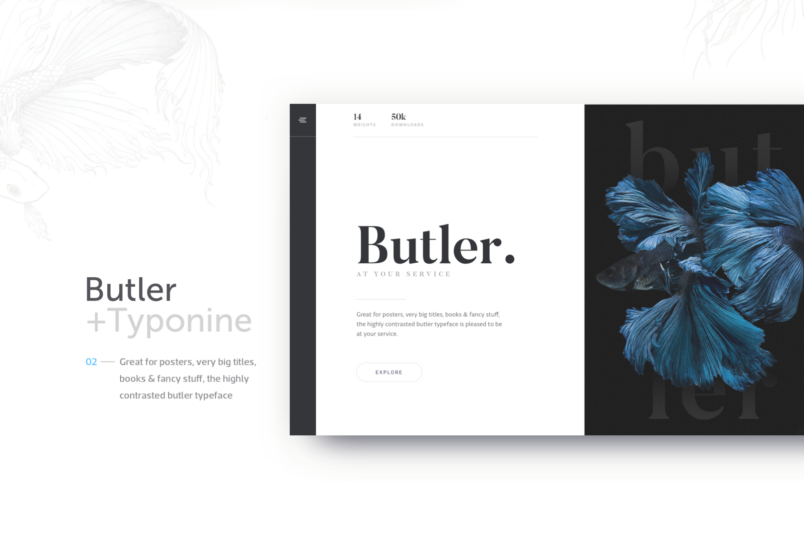 Butler font Typonine association design