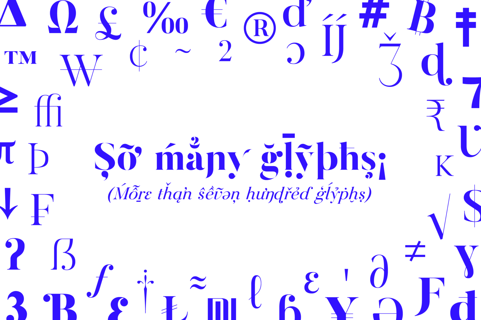 So many glyphs, more than seven hundred glyphs, all written in different glyphs